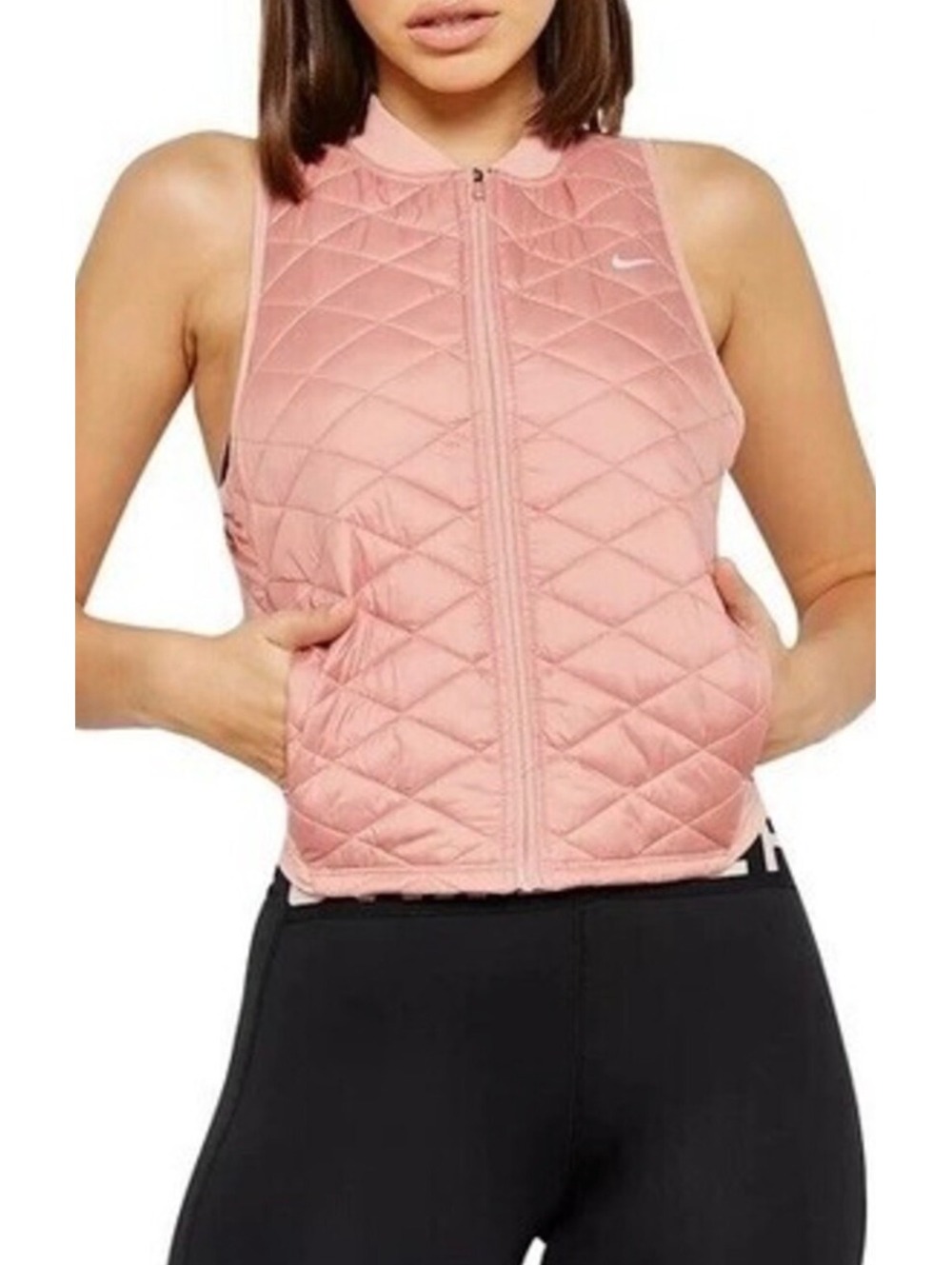 Nike AeroLayer Quilted Running Vest Clean Girl Gorpcore Pink Puffer Small S
